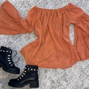 Off the Shoulder Flowy Top - Medium